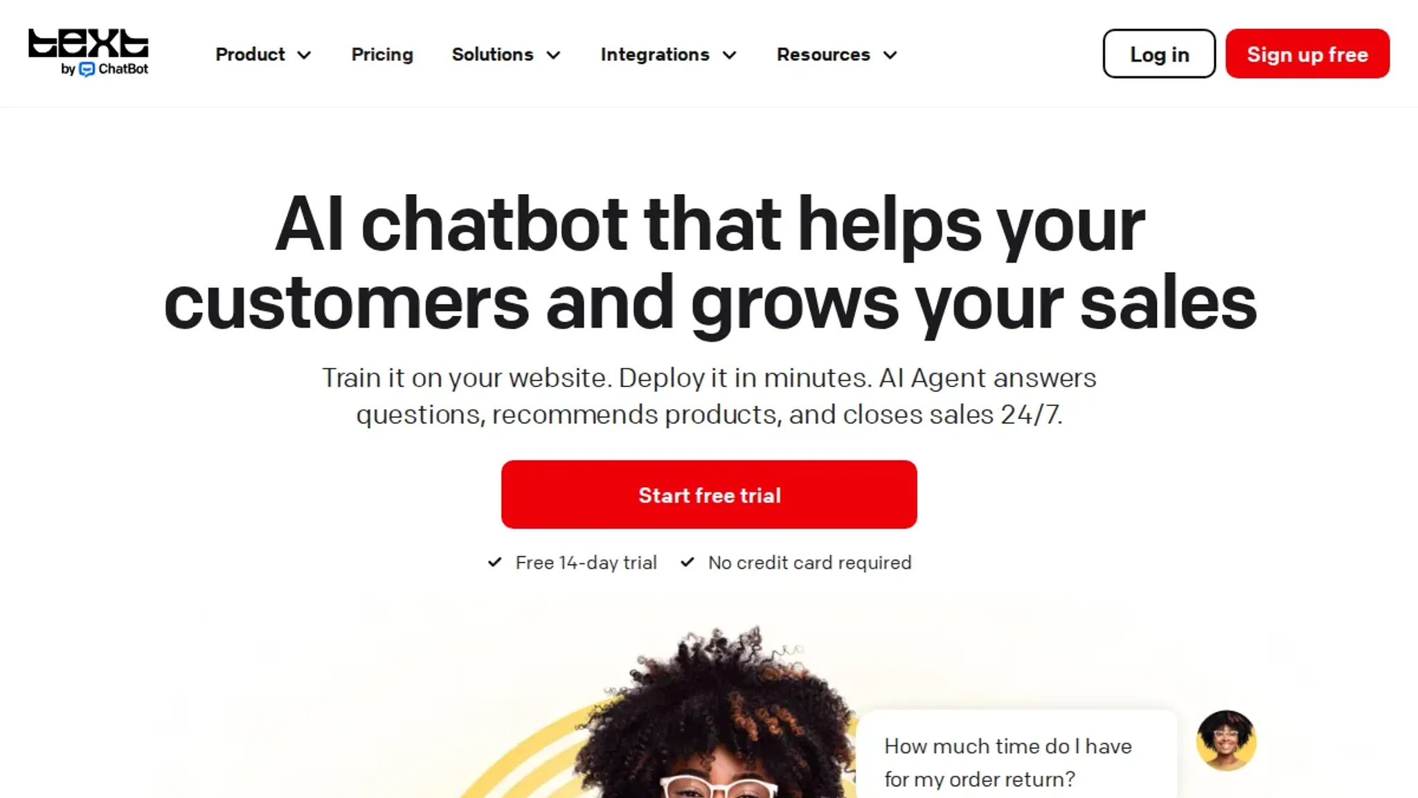 Screenshot of the Chatbot homepage, captured October 2026