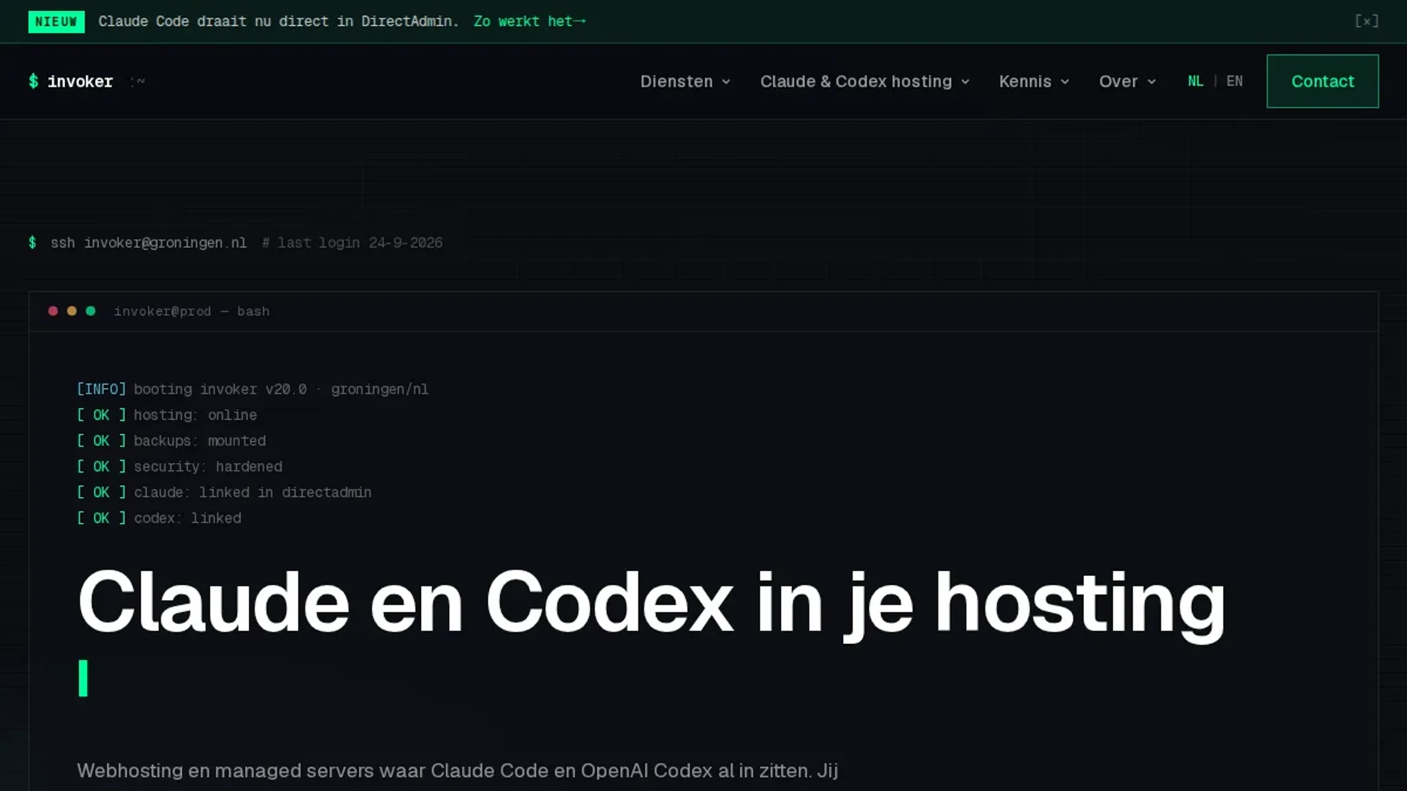 Screenshot of the Invoker.ai homepage, captured September 2026